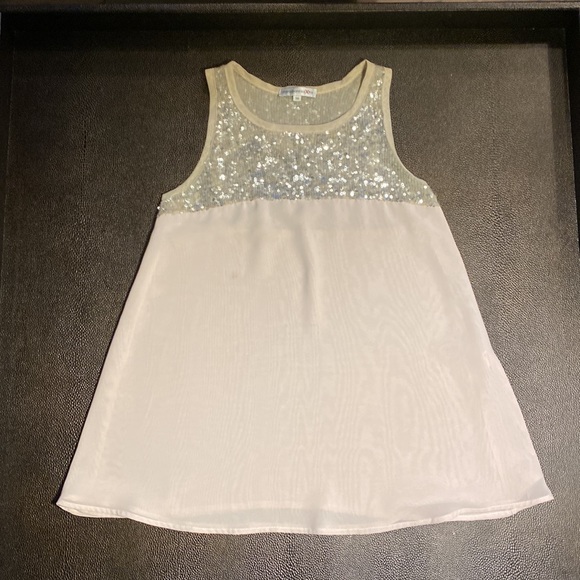 Maria Bonita extra, sequin top, silver sequins and rosè, size Small, tank top - Picture 2 of 6